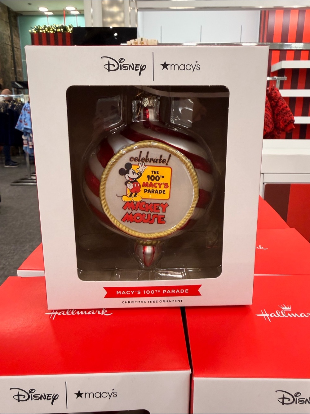Macy's Red, White & Gold Mickey Mouse Parade Holiday Ornament